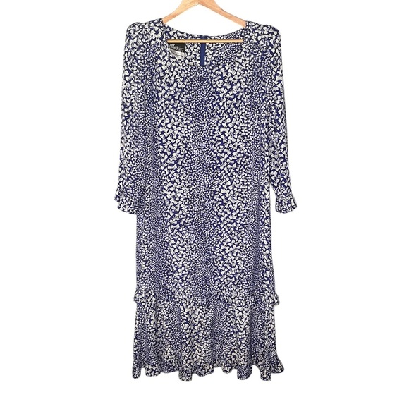 Chez California Designed by Tandy 1970’s Vintage Polka Dot Bow Print Dress - Picture 1 of 10